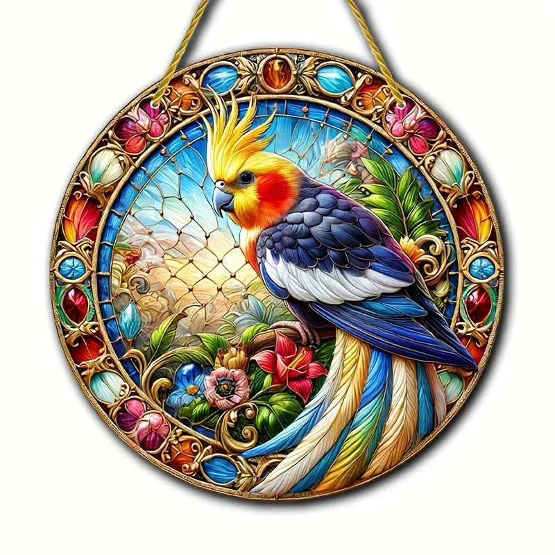 White Dove, Parrot, Owl & Eagle Suncatcher – Translucent Acrylic Round Art Sign | Stunning Window, Yard & Home Décor - ALOE WINGS STORE