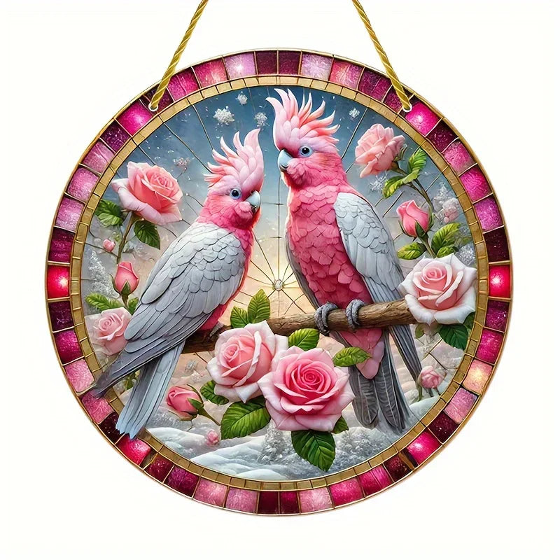 White Dove, Parrot, Owl & Eagle Suncatcher – Translucent Acrylic Round Art Sign | Stunning Window, Yard & Home Décor - ALOE WINGS STORE