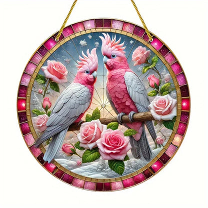 White Dove, Parrot, Owl & Eagle Suncatcher – Translucent Acrylic Round Art Sign | Stunning Window, Yard & Home Décor - ALOE WINGS STORE