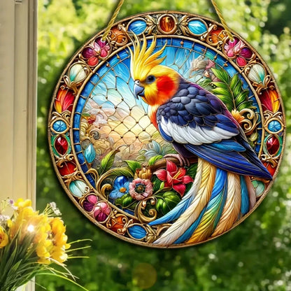 White Dove, Parrot, Owl & Eagle Suncatcher – Translucent Acrylic Round Art Sign | Stunning Window, Yard & Home Décor - ALOE WINGS STORE