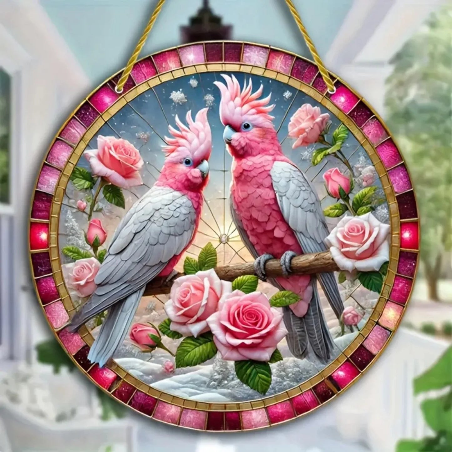 White Dove, Parrot, Owl & Eagle Suncatcher – Translucent Acrylic Round Art Sign | Stunning Window, Yard & Home Décor - ALOE WINGS STORE