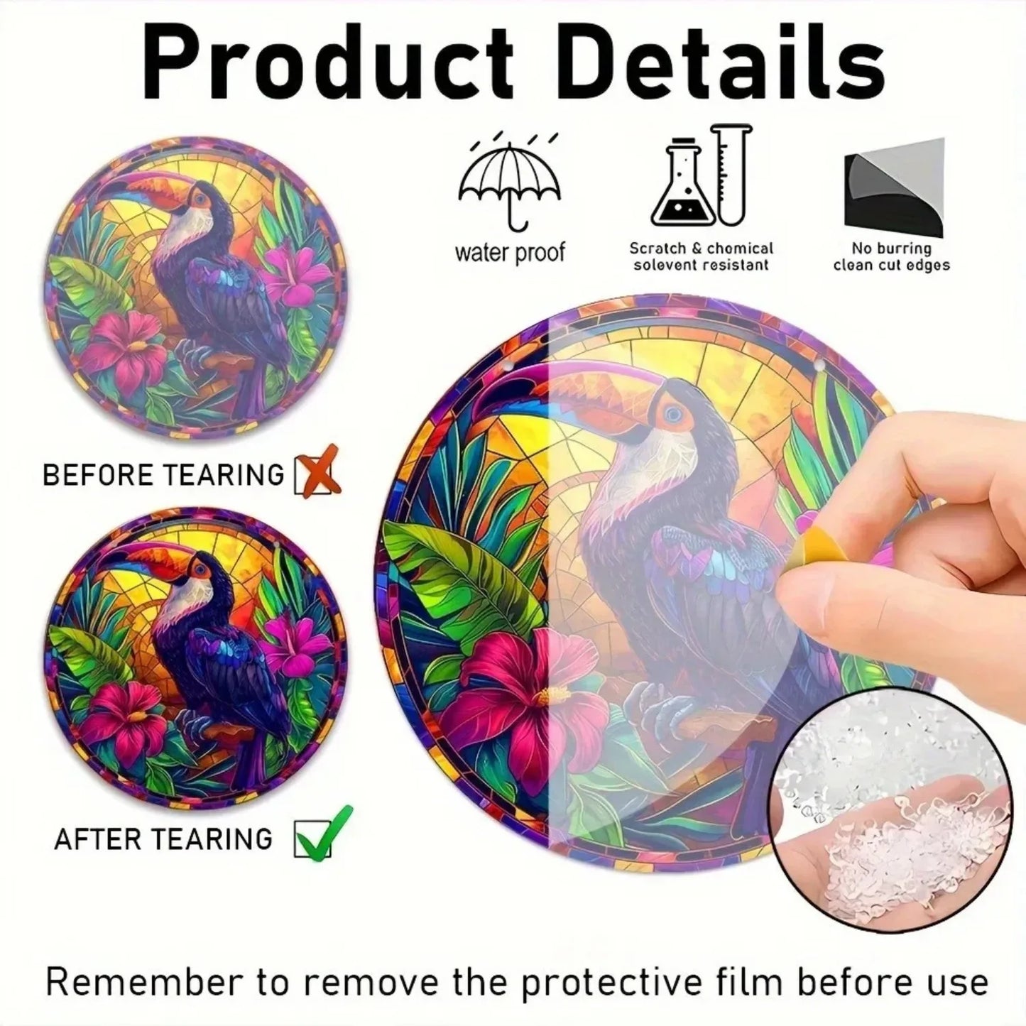 White Dove, Parrot, Owl & Eagle Suncatcher – Translucent Acrylic Round Art Sign | Stunning Window, Yard & Home Décor - ALOE WINGS STORE