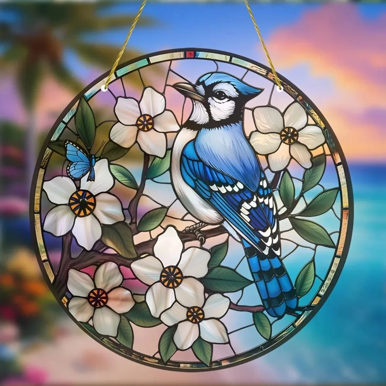 White Dove, Parrot, Owl & Eagle Suncatcher – Translucent Acrylic Round Art Sign | Stunning Window, Yard & Home Décor - ALOE WINGS STORE