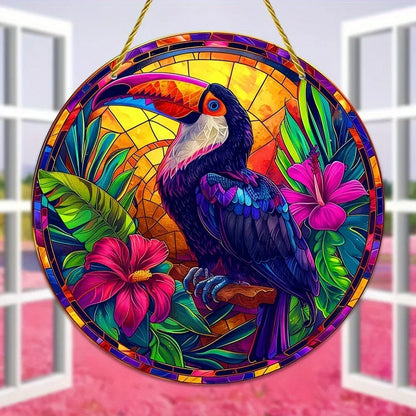 White Dove, Parrot, Owl & Eagle Suncatcher – Translucent Acrylic Round Art Sign | Stunning Window, Yard & Home Décor - ALOE WINGS STORE
