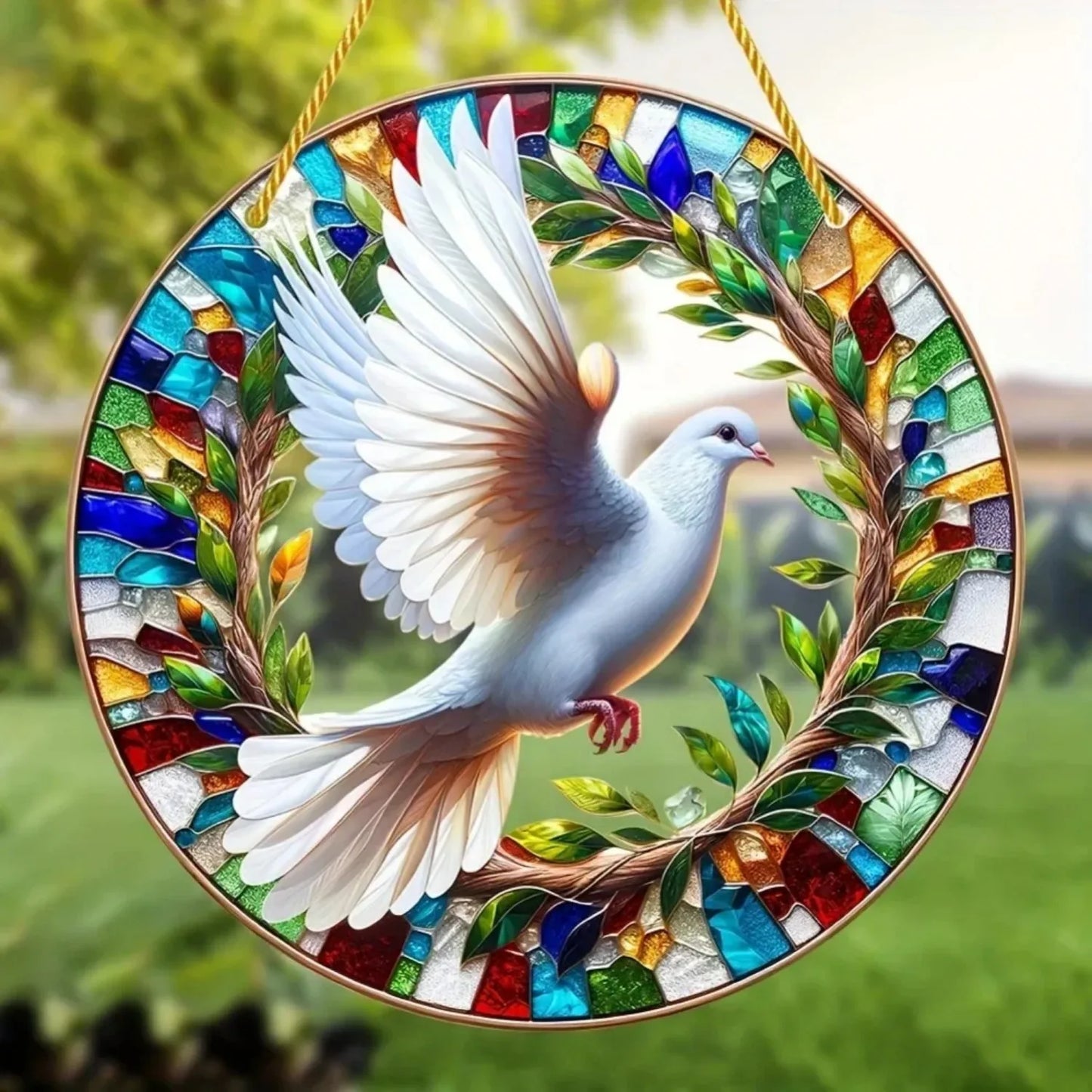 White Dove, Parrot, Owl & Eagle Suncatcher – Translucent Acrylic Round Art Sign | Stunning Window, Yard & Home Décor - ALOE WINGS STORE