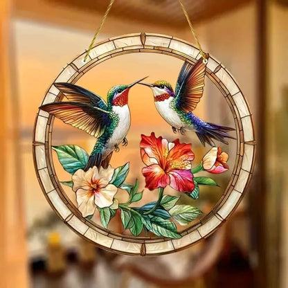 White Dove, Parrot, Owl & Eagle Suncatcher – Translucent Acrylic Round Art Sign | Stunning Window, Yard & Home Décor - ALOE WINGS STORE