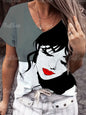 Woman Face Shape Fashion T-Shirt (S- 5XL) [SELECTION] - ALOE WINGS STORE