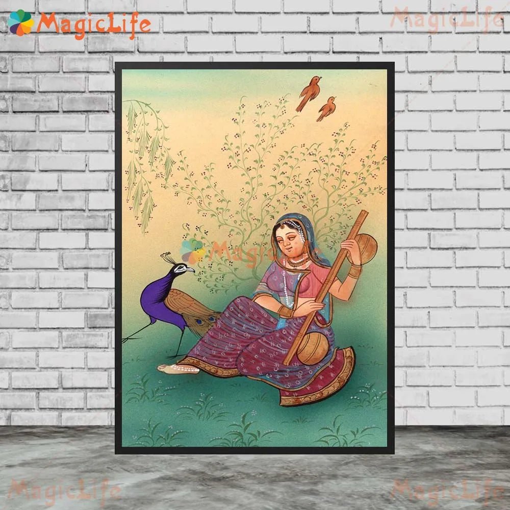 Ancient Ethnic Indian Rajasthani Princess Wall Hanging [SELECTION] - ALOE WINGS STORE