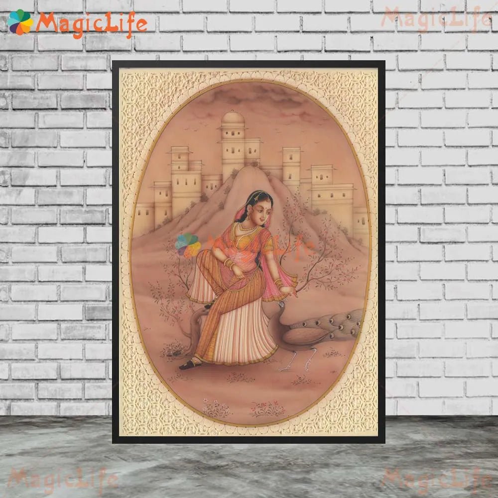 Ancient Ethnic Indian Rajasthani Princess Wall Hanging [SELECTION] - ALOE WINGS STORE