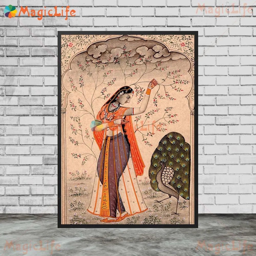 Ancient Ethnic Indian Rajasthani Princess Wall Hanging [SELECTION] - ALOE WINGS STORE