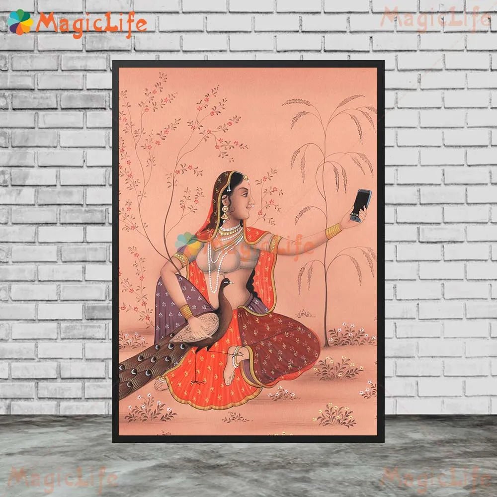 Ancient Ethnic Indian Rajasthani Princess Wall Hanging [SELECTION] - ALOE WINGS STORE