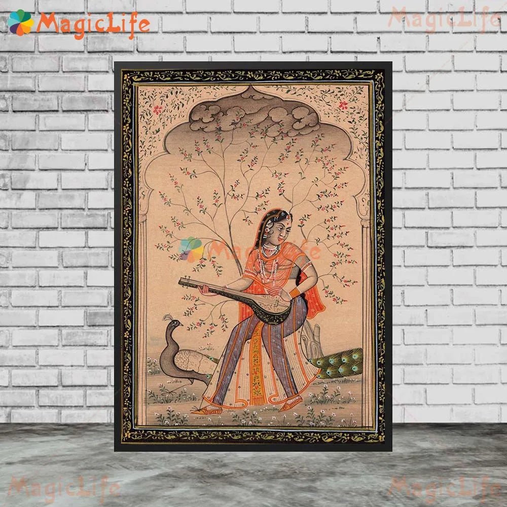 Ancient Ethnic Indian Rajasthani Princess Wall Hanging [SELECTION] - ALOE WINGS STORE