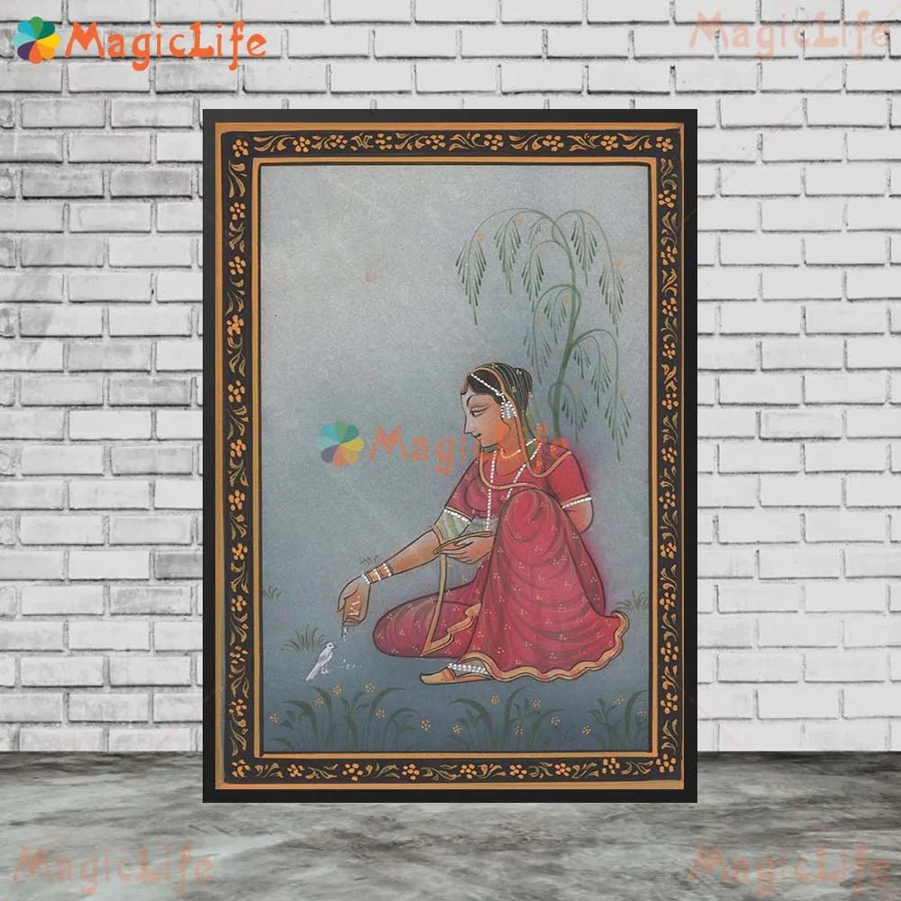 Ancient Ethnic Indian Rajasthani Princess Wall Hanging [SELECTION] - ALOE WINGS STORE