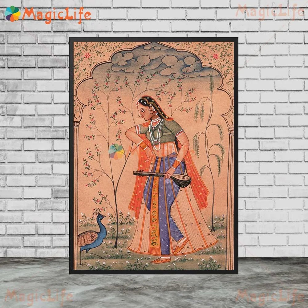 Ancient Ethnic Indian Rajasthani Princess Wall Hanging [SELECTION] - ALOE WINGS STORE