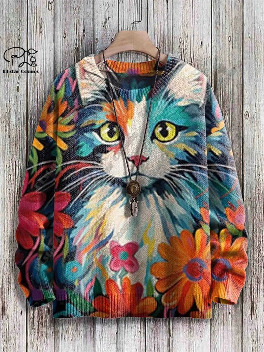 Art Nouveau Animal Sweater [SELECTION]-ALOE WINGS STORE