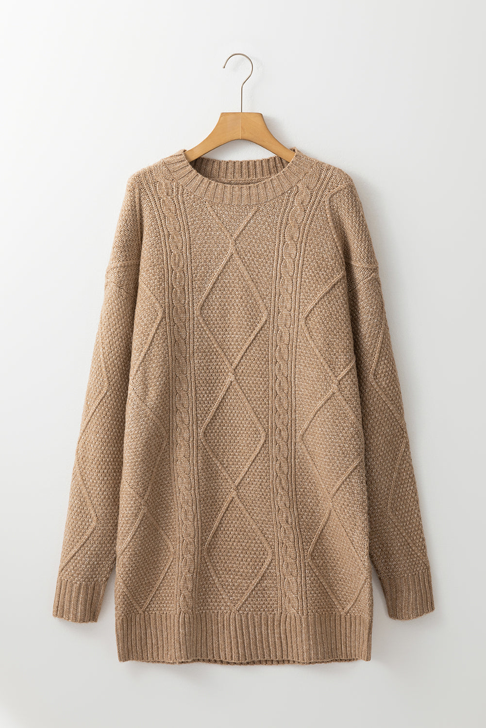 Cozy Loose Cable Knit Sweater Dress - ALOE WINGS STORE