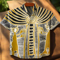 Men's Retro Ethnic Tribal Short Sleeve Shirt – Vintage African-Inspired Print Casual Top for Beach, Festivals & Street Style