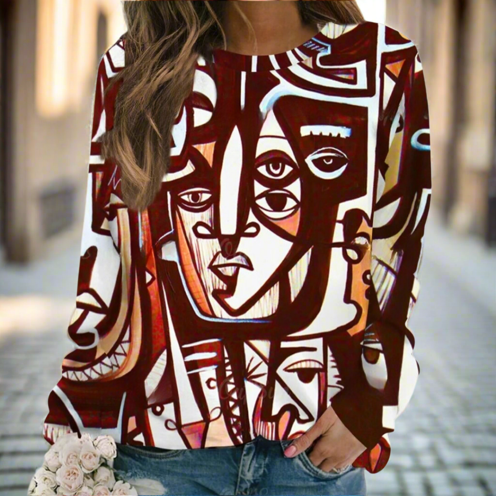 Unisex Geometric Abstract Face Art Sweatshirt Collection (Sizes S to XXXL) - ALOE WINGS STORE