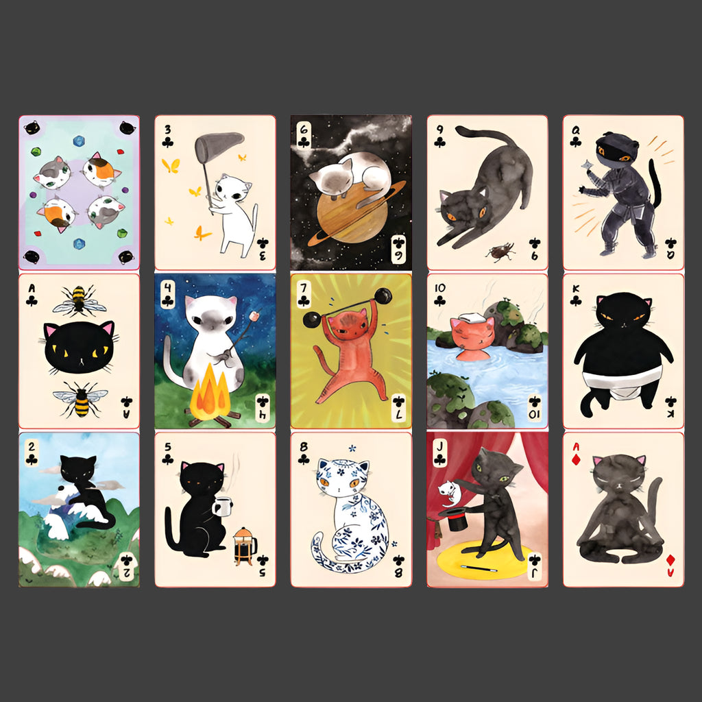 The Curious Cat Club Deck: Playing Cards and Oracle Deck - ALOE WINGS STORE