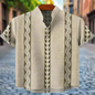 Men’s Retro Ethnic Tribal Print Shirt – Vintage African Style Casual Linen Bamboo Fibre Top | Short Sleeve Holiday & Streetwear Fashion
