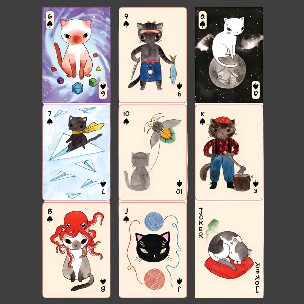 The Curious Cat Club Deck: Playing Cards and Oracle Deck - ALOE WINGS STORE