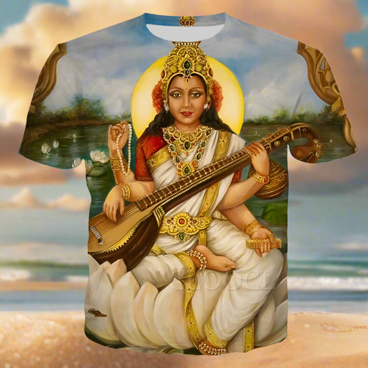 Divine Vibes: Indian Goddesses 3D Print T-Shirt (Unisex Harajuku Fashion)