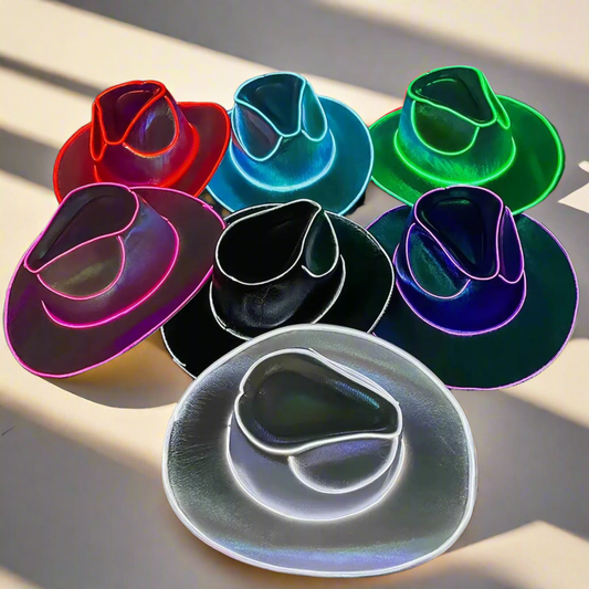 LED Light-Up Cowboy & Cowgirl Hat – Luminous Western Party Cap for Dancing, Dress-Up & Festivals