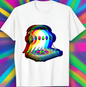 3.Ghost DJ Optical Illusion T-Shirt – Trippy EDM Rave Halloween Tee for House Music Lovers