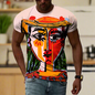 Cubic Art Print T-Shirts – 3D Painting Style Casual Tee