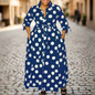 Plus Size Polka Dot A-Line Dress for Women – Elegant High Waist Spandex Midi in Multiple Colours (1XL–8XL)