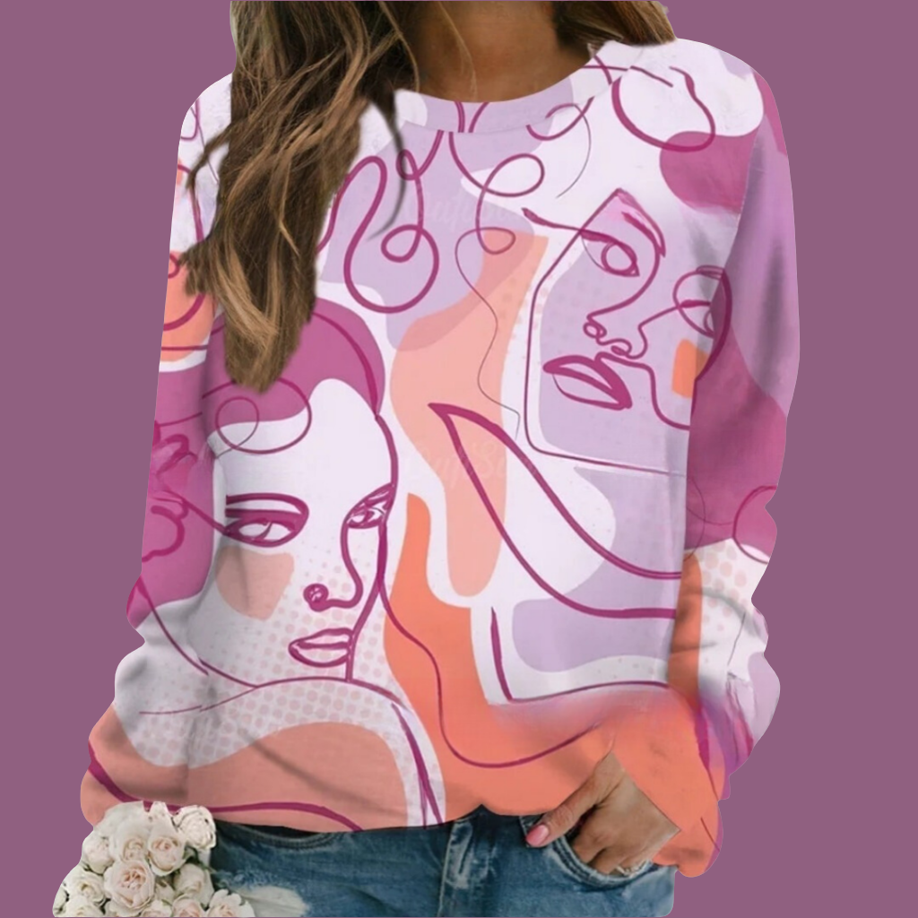 Unisex Geometric Abstract Face Art Sweatshirt Collection (Sizes S to XXXL) - ALOE WINGS STORE