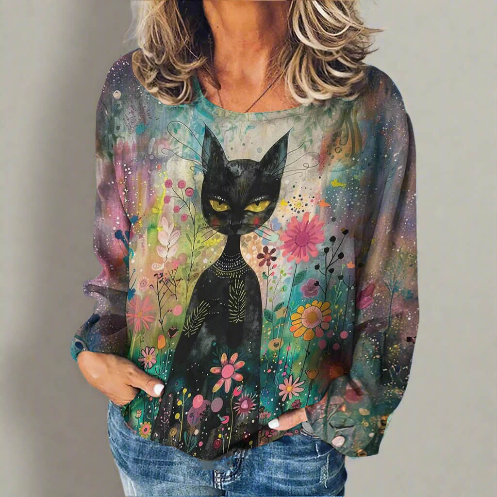 Stylish Cat Patchwork Unisex Sweatshirt (Size S to XXXL) Collection - ALOE WINGS STORE