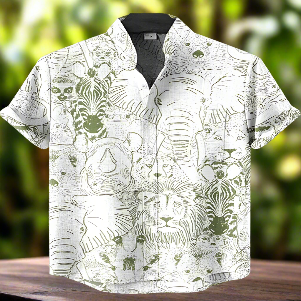 Men's Retro Ethnic Tribal Short Sleeve Shirt – Vintage African-Inspired Print Casual Top for Beach, Festivals & Street Style