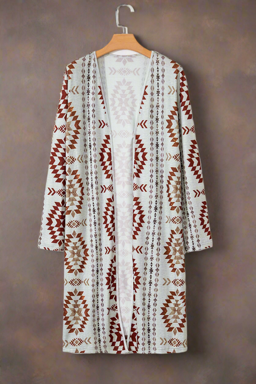 Cozy Western-Style Cardigan with Aztec Pattern - ALOE WINGS STORE