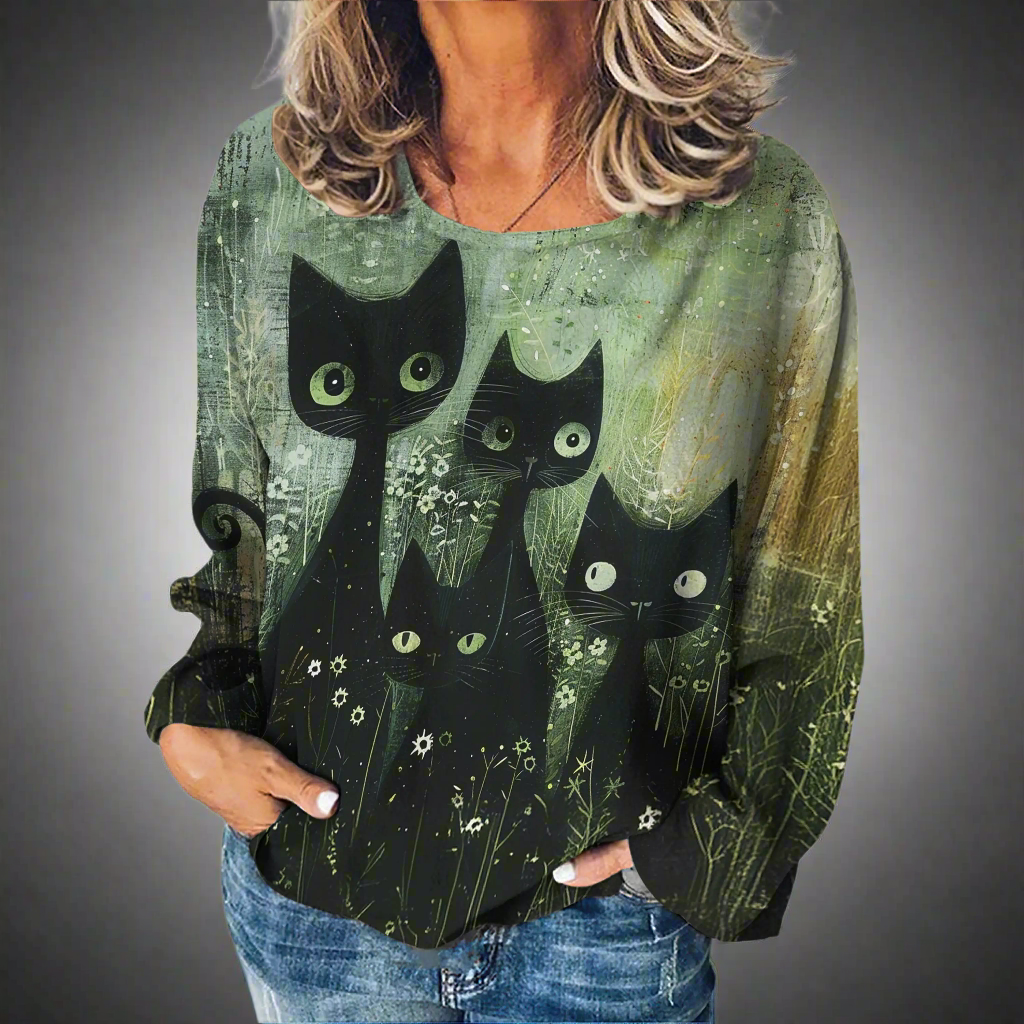 Stylish Cat Patchwork Unisex Sweatshirt (Size S to XXXL) Collection - ALOE WINGS STORE