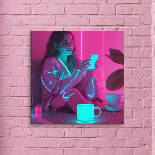 Neon Pink Lady Canva