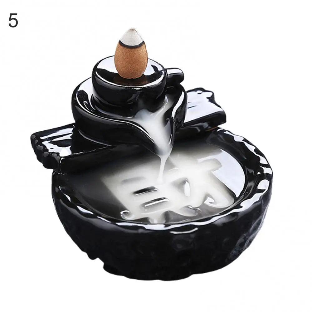 Ceramic Backflow Waterfall Incense Burner , - ALOE WINGS STORE