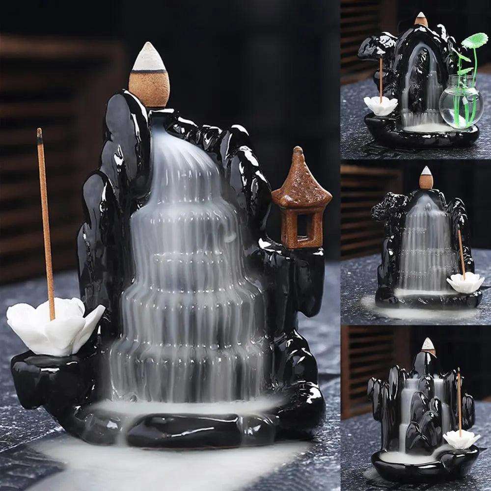 Ceramic Backflow Waterfall Incense Burner , - ALOE WINGS STORE