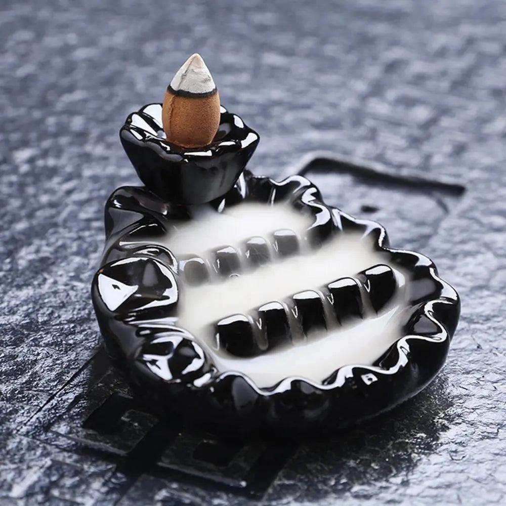 Ceramic Backflow Waterfall Incense Burner , - ALOE WINGS STORE