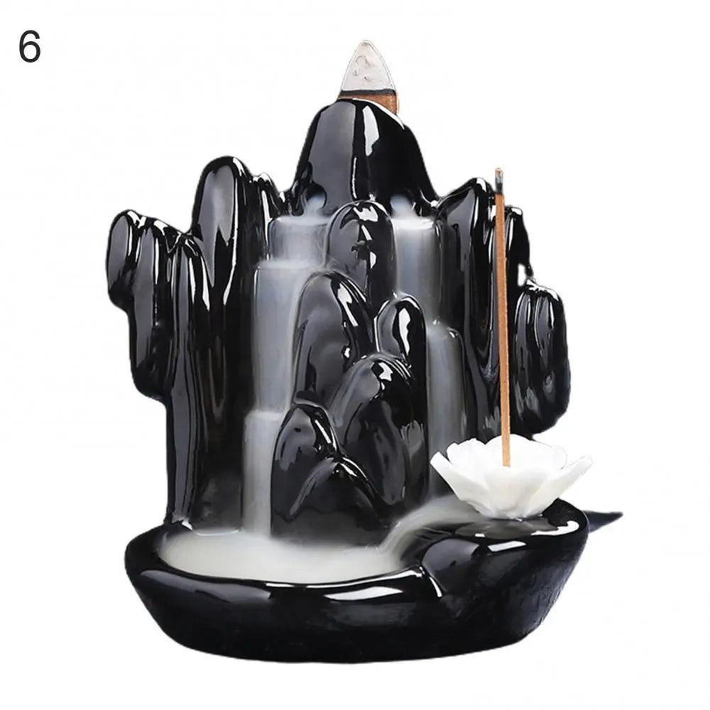 Ceramic Backflow Waterfall Incense Burner , - ALOE WINGS STORE