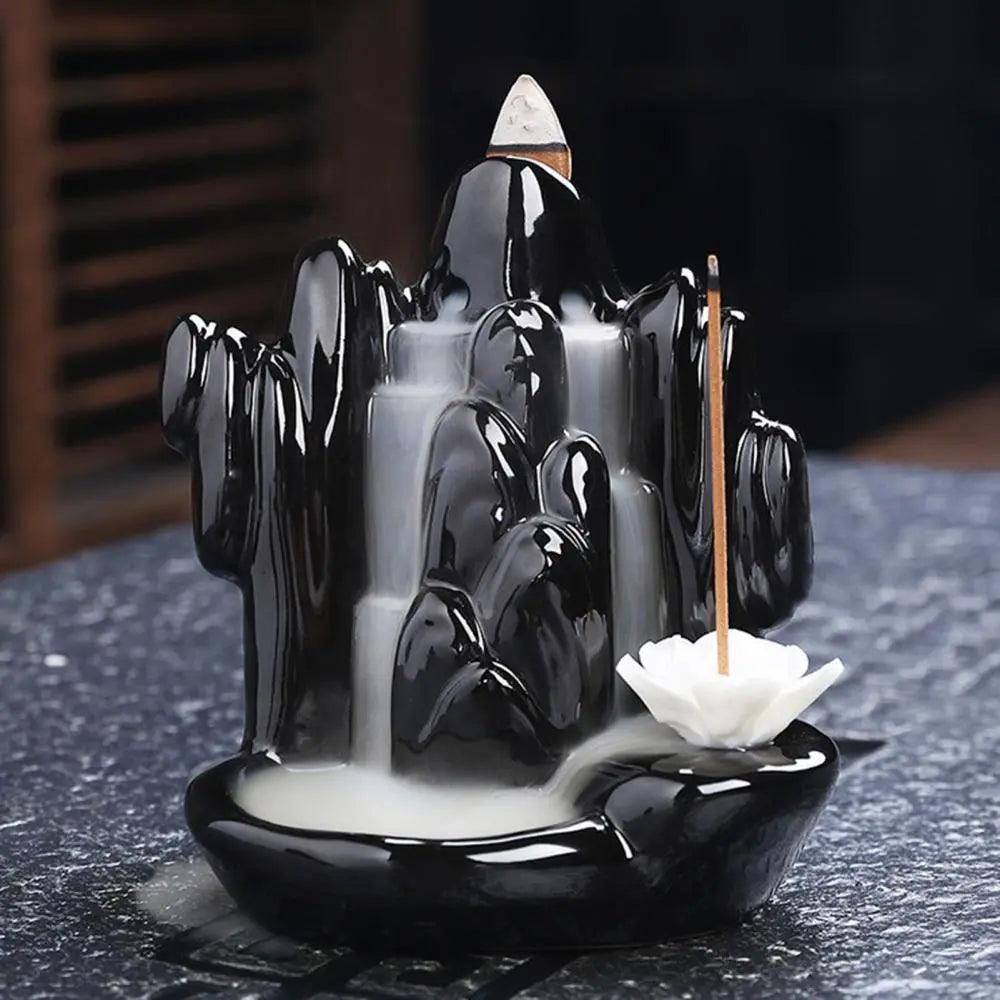 Ceramic Backflow Waterfall Incense Burner , - ALOE WINGS STORE