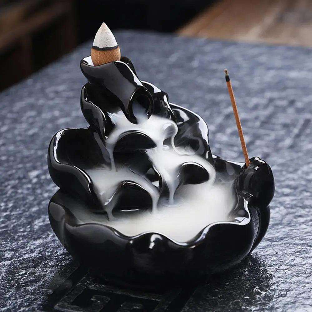 Ceramic Backflow Waterfall Incense Burner , - ALOE WINGS STORE