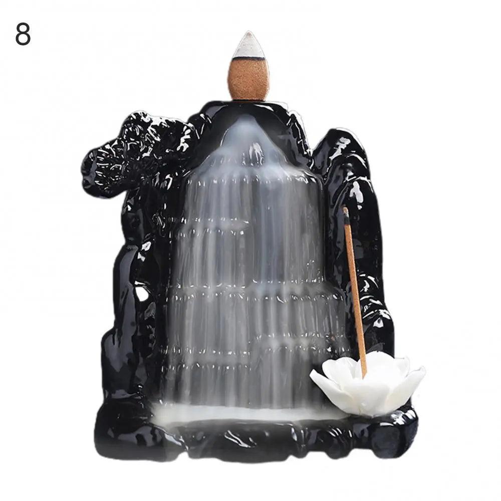 Ceramic Backflow Waterfall Incense Burner , - ALOE WINGS STORE