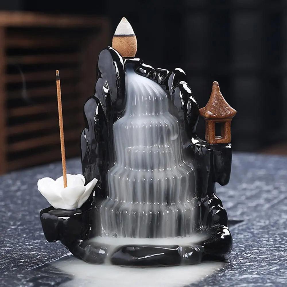 Ceramic Backflow Waterfall Incense Burner , - ALOE WINGS STORE