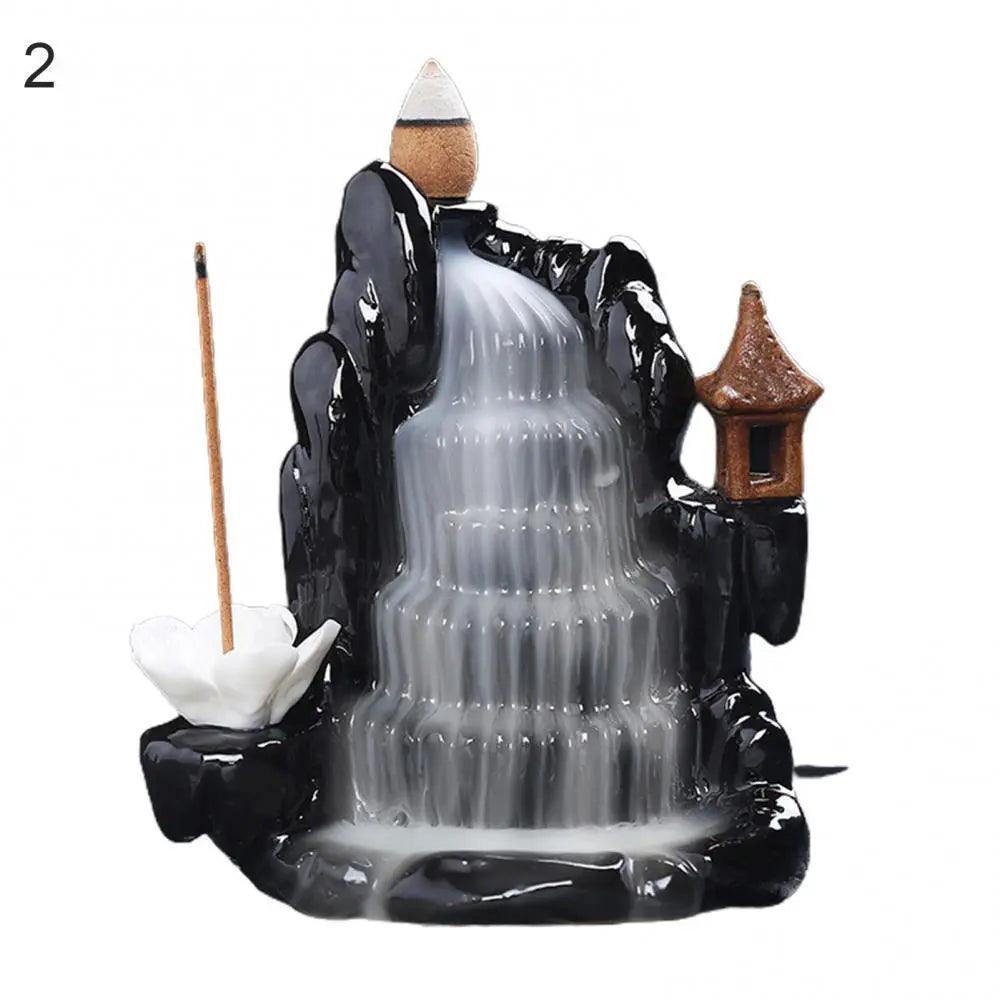 Ceramic Backflow Waterfall Incense Burner , - ALOE WINGS STORE