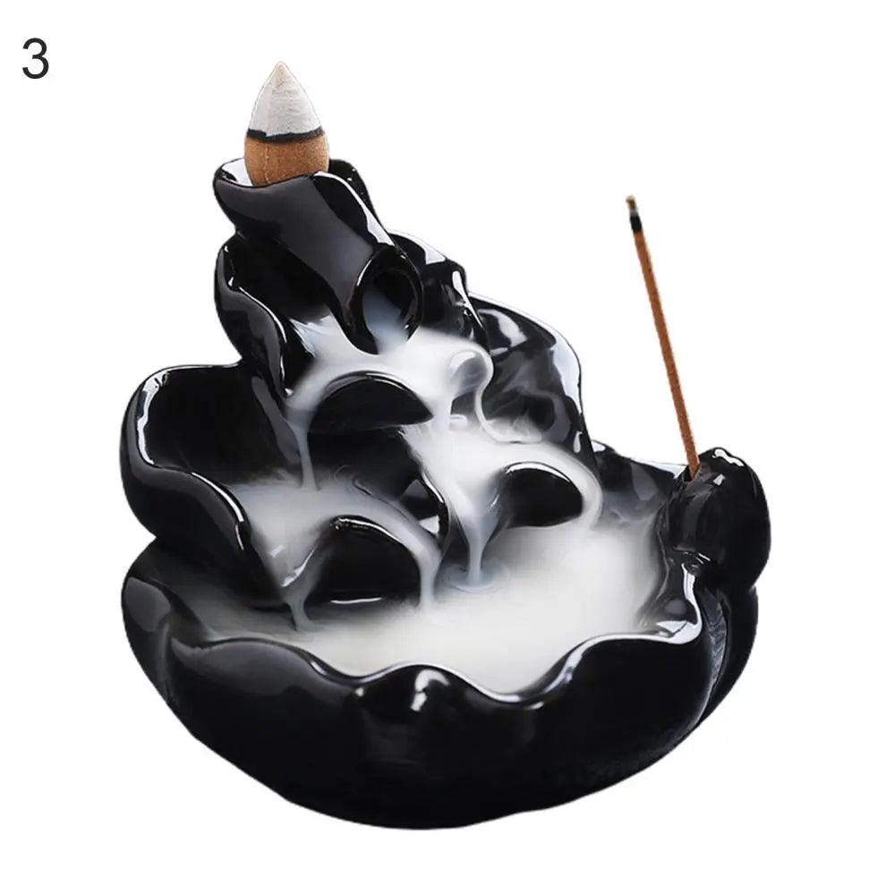 Ceramic Backflow Waterfall Incense Burner , - ALOE WINGS STORE