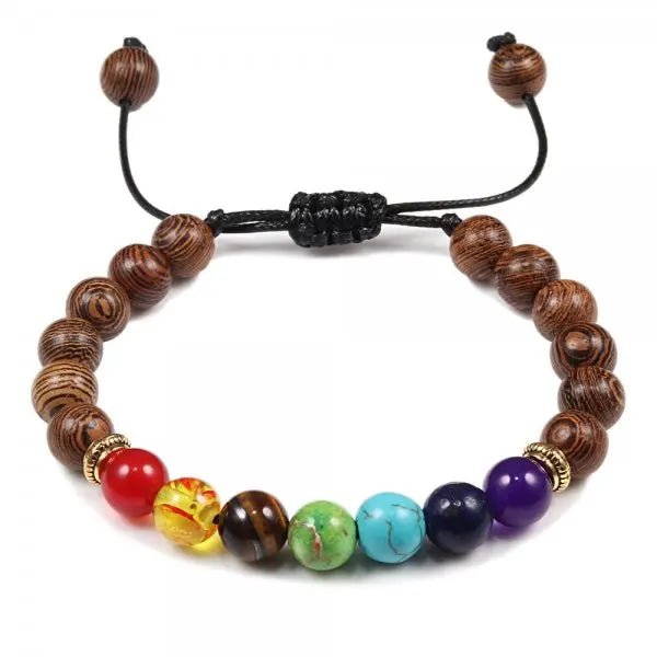 Charm Chakra Natural Stone Beaded Bracelet [SELECTION] - ALOE WINGS STORE