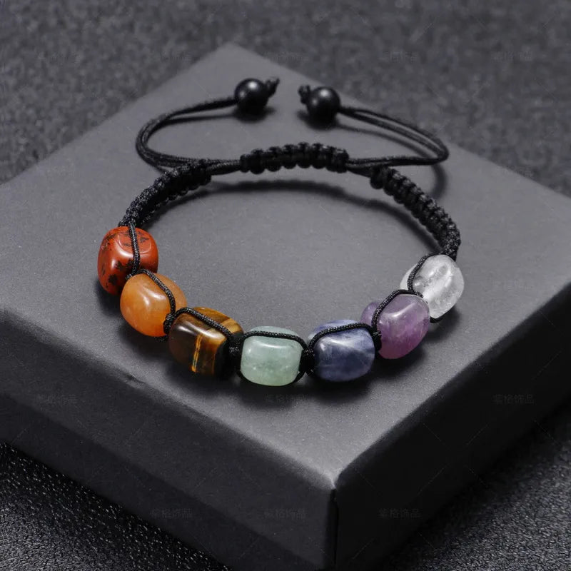 Charm Chakra Natural Stone Beaded Bracelet [SELECTION] - ALOE WINGS STORE