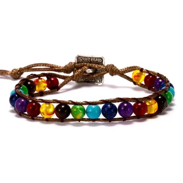 Charm Chakra Natural Stone Beaded Bracelet [SELECTION] - ALOE WINGS STORE