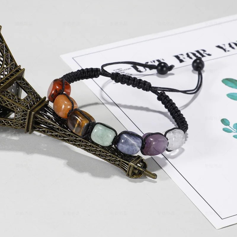 Charm Chakra Natural Stone Beaded Bracelet [SELECTION] - ALOE WINGS STORE